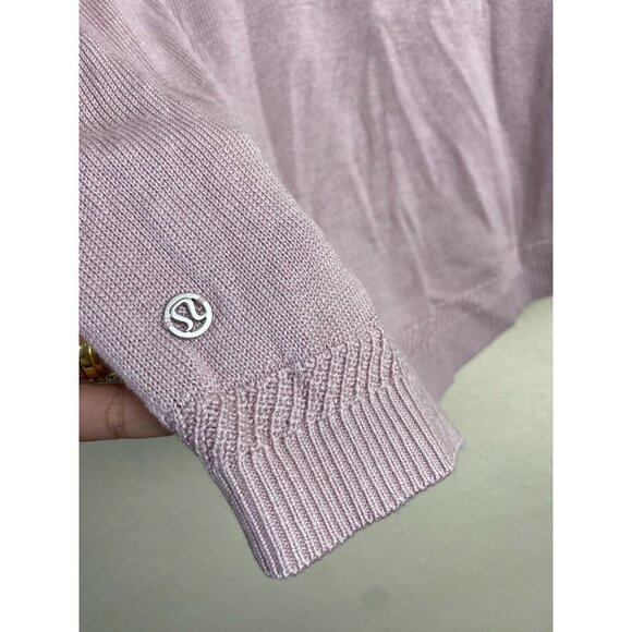 Lululemon Unity Drop Back Sweater Womens size 6  blush Knit Pullover Athleisure - Picture 6 of 13